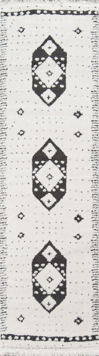 Tapis Contemporain Lyra 2'3\" x 7'6\" en Ivoire