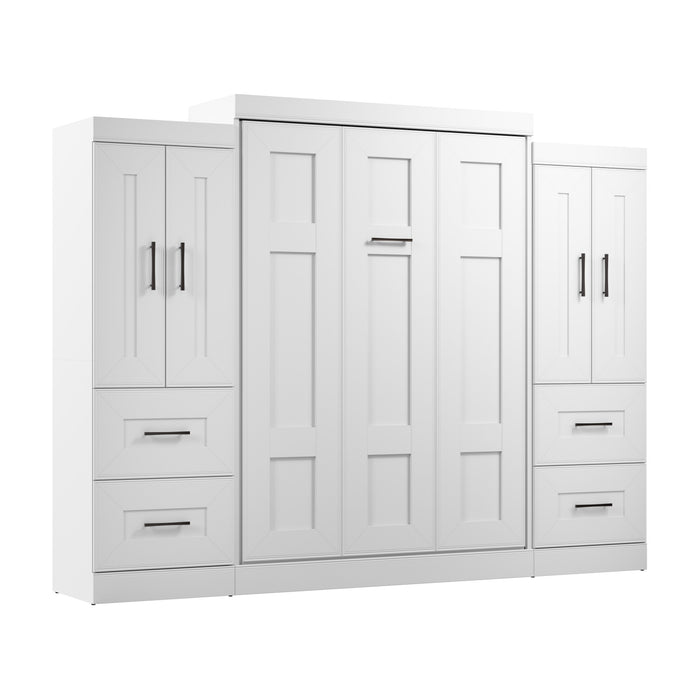 Lit double escamotable Edge de Bestar avec garde-robes (110 po [L]) - blanc