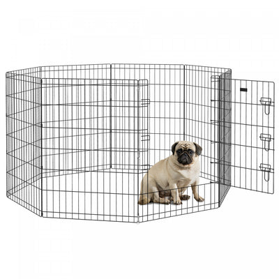 PawHut Dog Playpen Puppy Play Pen, 8 Panels Pet Exercise Fences for Outside Indoor, 36"H