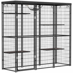 Cage A Chat Avec Couvercle Etanche, Noir