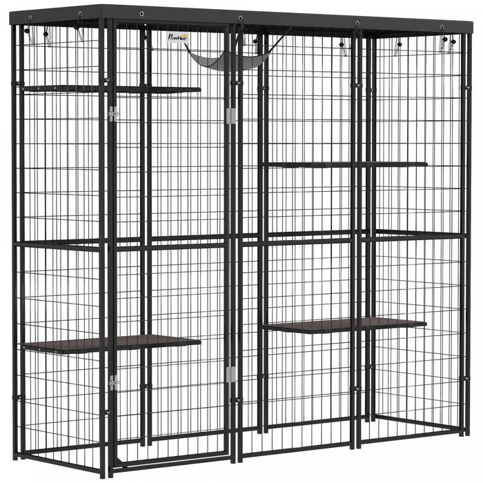 Cage A Chat Avec Couvercle Etanche, Noir