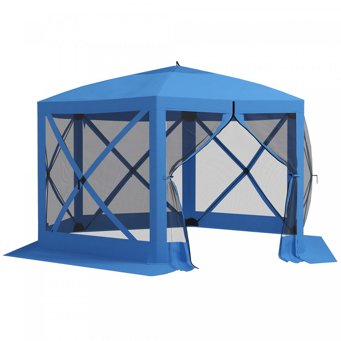 Outsunny Tente Moustiquaire Escamotable 12' X 12', Abri De Camping, Bleu