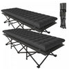 Outsunny Lot de 2 lits de camping avec matelas, lits pliants extra-larges de 80 cm, noir