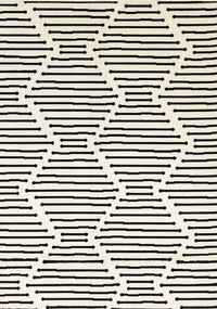Carpette Forte noire et blanche à motif de rayures - 7 pi 9 po x 10 pi 6 po