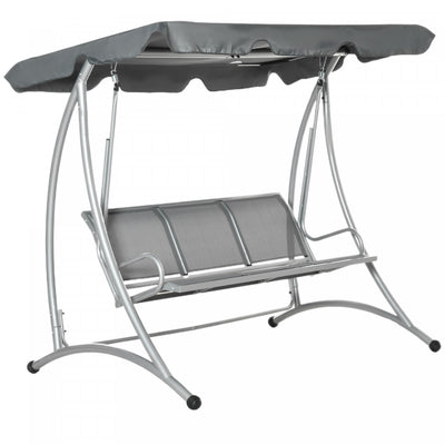 Outsunny 3 Person Patio Swing Seats With Adjustable Canopy Outdoor Swing Chair Bench For Garden, Poo|Outsunny Balancelle De Jardin Pour 3 Personnes Avec Banc De Balancoire D'exterieur A Auvent Reglable
