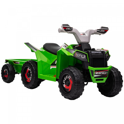 Aosom 6v Kids Atv Quad, Battery Powered Ride-On Electric Vehicle For Kids With Back Trailer, Wear-re|Aosom Quad 6 V Pour Enfants, Vehicule Electrique Alimente Par Batterie A 4 Roues Avec Remorque Arrie