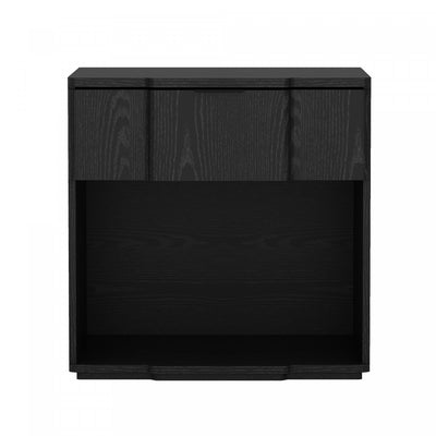Clive Mid-Century Modern 22" Nightstand in Black (1-Drawer) | Table de nuit Clive style milieu du siecle 56 cm en noir (1 tiroir)