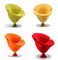  Fauteuil d’appoint moderne Tulip 1 piece en vert, orange, rouge et jaune