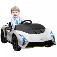 Qaba Voiture Electrique Pour Enfants 12 V, Alimentee Par Batterie, Lamborghini Autentica, Voiture Po