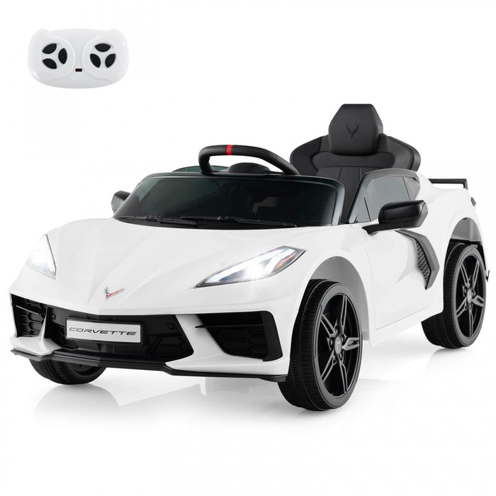 Costway 12v Electrique Enfants Rouler Sur La Voiture Avec Telecommande Sans Fil Connexion Lumieres Blanc