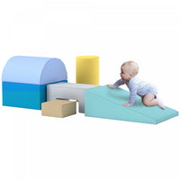 Qaba Jouets D'escalade Pour Tout-petits, 6 Pieces, Equipement De Jeu Doux Pour Enfants, Blocs D'esca