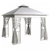 Outsunny Gazebo De Terrasse 10'x10', Auvent De Gazebo Exterieur, Gris Clair