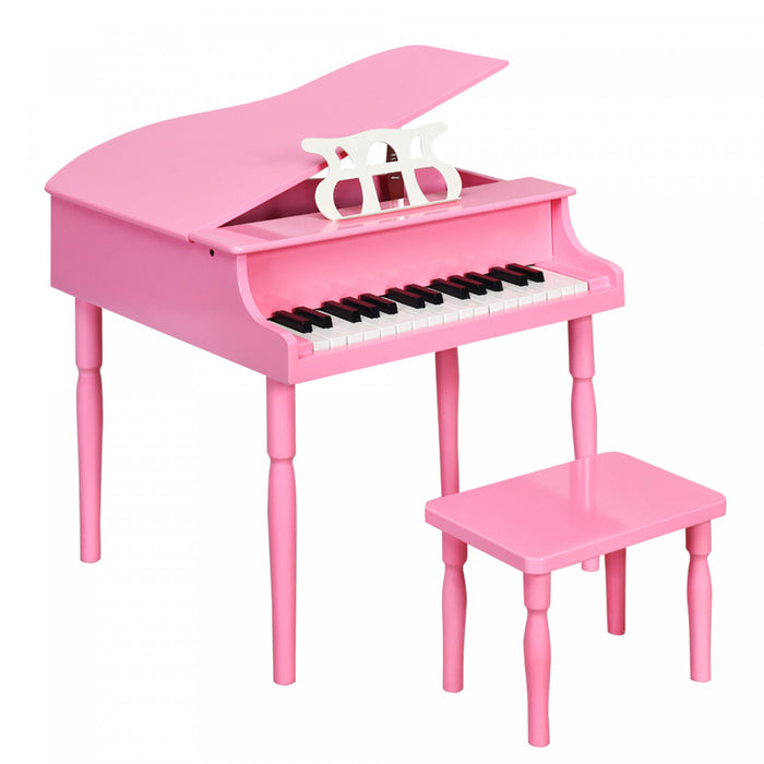 Costway Piano Classique 30 Touches en Bois avec Banc et Porte-Partition - Noir