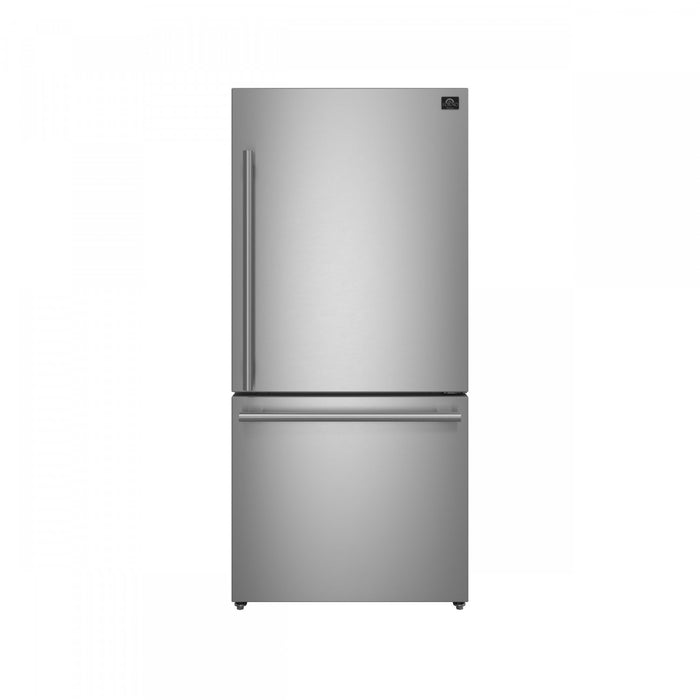 Refrigerateur Milano Espresso de 31 po avec congelateur inferieur, acier inoxydable, 17,2 pi³ – FFFFD1785-31S