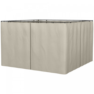 Outsunny 10' X 10' Universal Gazebo Sidewall Set With 4 Panels, Hooks/c-rings Included For Pergolas |Outsunny Ensemble De Parois Laterales De Gazebo Universel Avec 4 Panneaux, Crochets/anneaux En C Inc