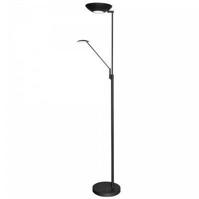 Dainolite Mother & Son LED Floor Lamp Black/Polished Chrome Finish|Lampe à pied Mother & Son de Dainolite avec fini noir et chromé poli et ampoule à DEL