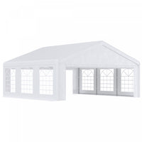 Outsunny 20'x20' Grand Abri De Voiture Exterieur Robuste Garage Party Event Tente Patio Gazebo Auven