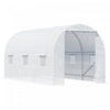 Outsunny Serre De Jardin Tunnel Surface Sol 9 MĠ 4,5l X 2l X 2h M Chassis Tubulaire Renforce 18 Mm 6 Fenetres Blanc