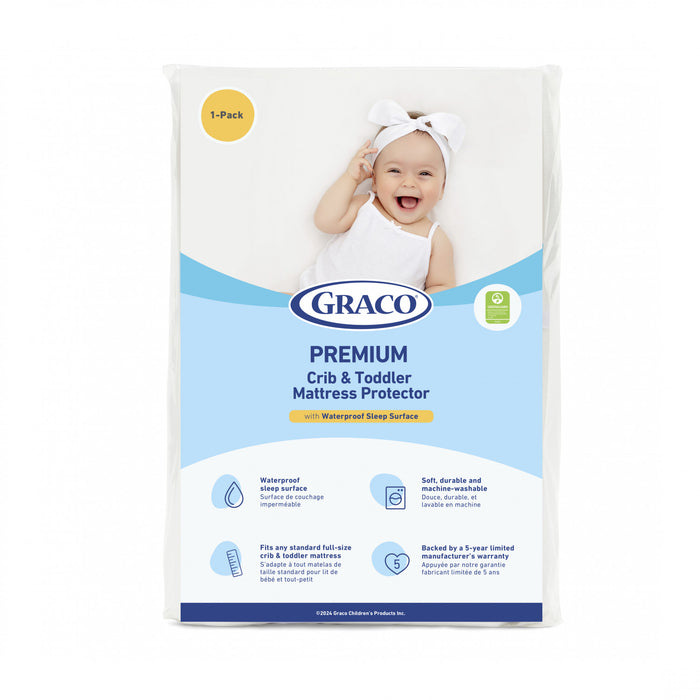 Graco Protege-matelas impermeable haut de gamme pour lit de bebe et de tout-petit - 1 paquet