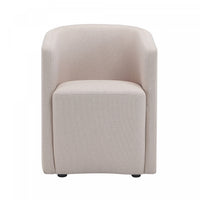 Fauteuil contemporain moderne Hearth en tissu avec accoudoirs, coloris orge