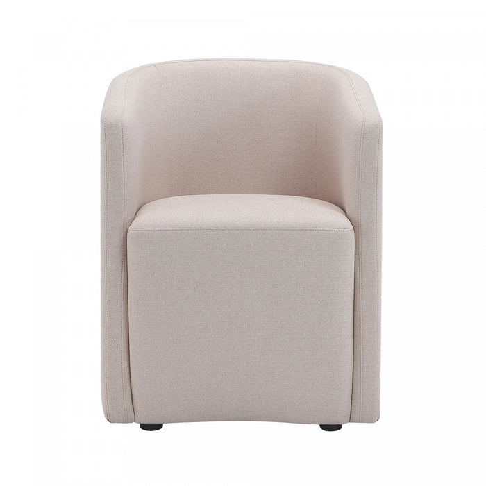 Fauteuil contemporain moderne Hearth en tissu avec accoudoirs, coloris orge