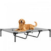 Lit pour chien respirant sureleve, 122 x 92 x 23 cm, gris clair