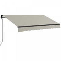 Outsunny 8' X 6,5' Auvent Retractable, Abri Pare-soleil, Gris Clair