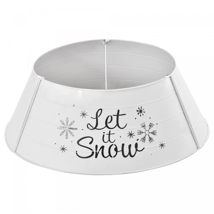 Homcom Collier De Sapin En Metal 26 Po, Couverture De Base De Sapin, Blanc