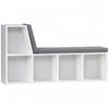 HOMCOM Bibliotheque 5 Cases Coussin Coin Lecture Gris