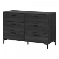  Commode Musano à 6 tiroirs avec pattes en métal - chêne gris