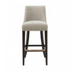 Tabouret de bar moderne en bois Beever avec revetement en chenille taupe