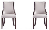 Ensemble 2 chaises de salle à manger Grand de Manhattan Comfort en similicuir - gris clair