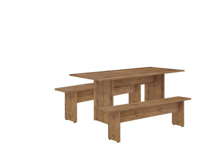 Nomad Modern 3-Piece Dining Set in Natural | Ensemble de salle a manger moderne Nomad 3 pieces en bois naturel