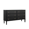 Commode Lux de Prepac à 6 tiroirs - noire