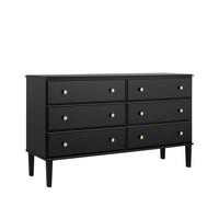 Commode Lux de Prepac à 6 tiroirs - noire