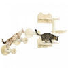 Pawhut Lot De 4 Etageres Murales Pour Chat Avec Griffoirs, Hamac, Ensembles, Plates-formes, Etageres Pour Se Detendre, Dormir, Sauter, Grimpeur Mural Pour Chats D'interieur, Beige