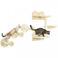 Pawhut Lot De 4 Etageres Murales Pour Chat Avec Griffoirs, Hamac, Ensembles, Plates-formes, Etageres