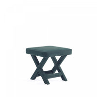  Banc d’appoint Abigail style milieu du siecle moderne en velours vert foret