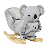 Qaba Porteur En Peluche Pour Enfants Cheval A Bascule En Forme De Koala Jouet A Bascule En Peluche A
