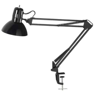 Dainolite Working/Task Lamp Spring Balanced Clampon Gloss Black 36" Reach|Lampe de travail de Dainolite  avec pince à ressort équilibrée, portée de 36 po et fini noir lustré