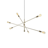 Luminaire suspendu Alexa réglable de Dainolite avec fini laiton vieilli et 6 ampoules