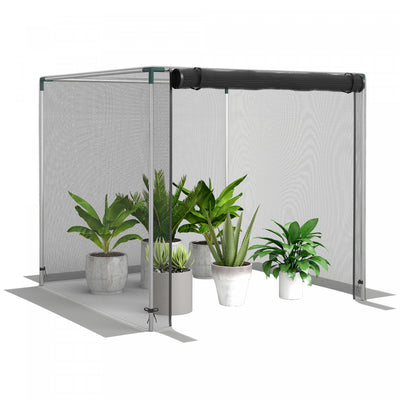 Outsunny 4' x 4' Plant Protection Tent Crop Cage with Door, Black