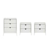 Ensemble de commode 3 pieces Coney style milieu du siecle en blanc