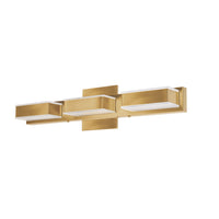 Lumière de coiffeuse murale Viola de Dainolite avec fini laiton vieilli et 3 ampoules à DEL