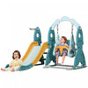 Qaba Ensemble Toboggan Et Balancoire Pour Enfants 3 En 1, Aire De Jeux Interieure Avec Panier De Basket, Balancoire Reglable, Grimpeur Pour Tout-petits, Pour Les 1 A 3 Ans, Bleu Clair