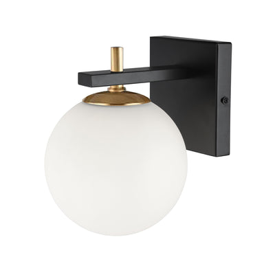 Dainolite Vivaldi 1 Light Wall Sconce Matte Black/Aged Brass Lamp|Applique murale Vivaldi de Dainolite avec fini noir mat et laiton vieilli et 1 ampoule