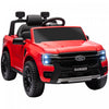 Qaba Ford Ranger 12v Avec Rangement Arriere, Voiture Electrique A Batterie Pour Enfants Avec Telecommande, Suspension A Ressort, Phares, Klaxon, Rouge