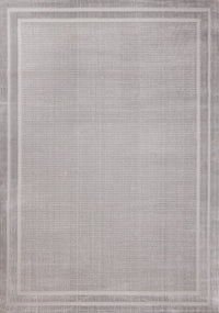 Carpette à poil long et court Ellie en polyester doux texturé à bordure grise - 5 pi 3 po x 7 pi 7 po