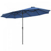 Costway Parasol double face 15FT a manivelle pour patio Jardin marche protection solaire Navy