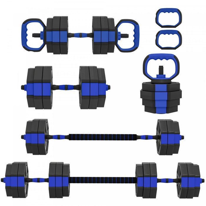 Soozier Ensemble d'Halteres Ajustables, Lot de Poids Libres de 66 lb, Bleu